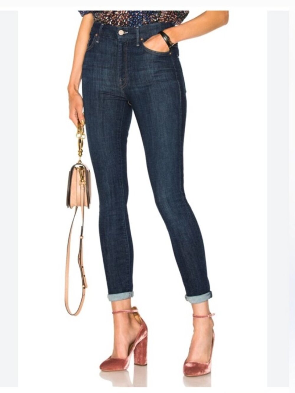 MOTHER High Waisted Looker Skinny Jeans in Clean Sweep Size 26